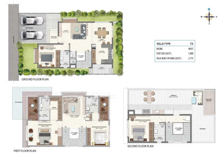 urbanrise city with infinite life 4bhk Floor plan V2 west